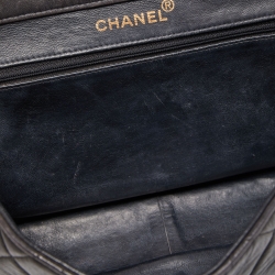 Pre Owned Chanel Black Quilted Leather Double Sided Flap Bag