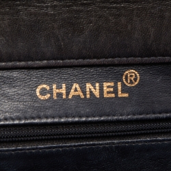 Pre Owned Chanel Black Quilted Leather Double Sided Flap Bag