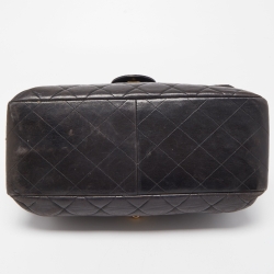 Pre Owned Chanel Black Quilted Leather Double Sided Flap Bag