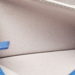 Chanel Blue Leather Camellia Wallet on Chain