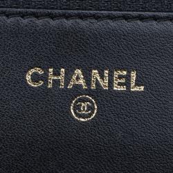 Pre Owned Chanel Black Snakeskin WOC Clutch Bag