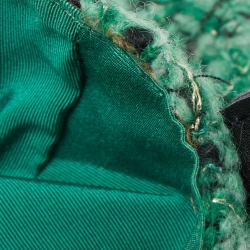 Pre Owned Chanel Green/Black Tweed Reissue Brooch Flap Bag
