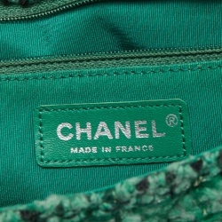 Pre Owned Chanel Green/Black Tweed Reissue Brooch Flap Bag