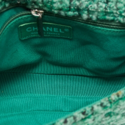 Pre Owned Chanel Green/Black Tweed Reissue Brooch Flap Bag