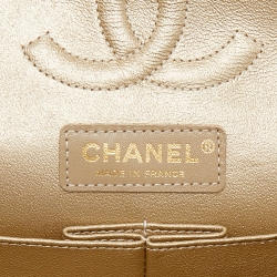 مملوكة مسبقًا Chanel Gold/Multicolor Quilted Floral Print Fabric Medium Classic Double Flap Bag