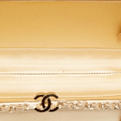 Pre Owned Chanel Gold Quilted Leather Chain Around Chain Clutch