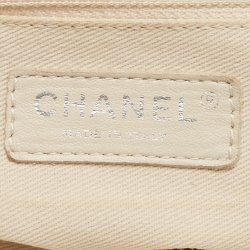 Pre Owned Chanel Cream Perforated Leather Up In The Air Tote