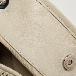 Pre Owned Chanel Cream Perforated Leather Up In The Air Tote