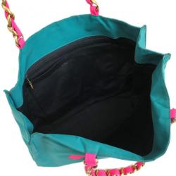 Pre Owned حقيبة يد شانيل كانفاس أخضر للتسوق