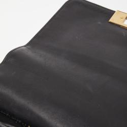 Pre Owned Chanel Black Quilted Patent Leather Golden Class Accordion Flap Bag