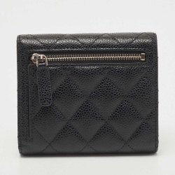 Chanel Black Quilted Caviar Leather Small Classic Wallet