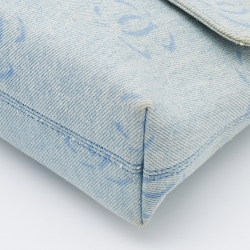 Pre Owned Chanel Blue CC Signature Denim Vintage Clutch