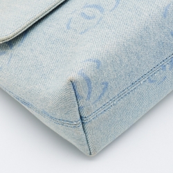Pre Owned Chanel Blue CC Signature Denim Vintage Clutch