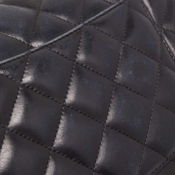 Pre Owned Chanel Black Quilted Leather Jumbo Classic Double Flap Bag