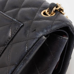 Pre Owned Chanel Black Quilted Leather Jumbo Classic Double Flap Bag