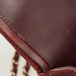 Pre Owned Chanel Burgundy Quilted Lambskin Leather Jumbo Classic Double Flap Bag