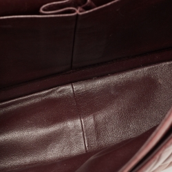 Pre Owned Chanel Burgundy Quilted Lambskin Leather Jumbo Classic Double Flap Bag