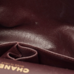 Pre Owned Chanel Burgundy Quilted Lambskin Leather Jumbo Classic Double Flap Bag