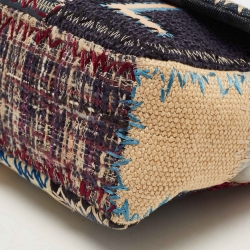 Pre Owned Chanel Multicolor Patchwork Jumbo Classic Single Flap Bag