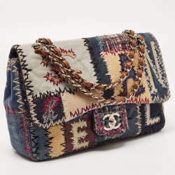 Pre Owned Chanel Multicolor Patchwork Jumbo Classic Single Flap Bag