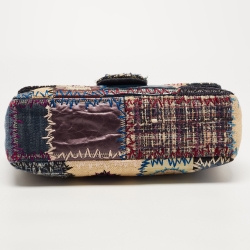 Pre Owned Chanel Multicolor Patchwork Jumbo Classic Single Flap Bag