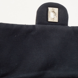 Pre Owned Chanel Black and White Canvas Le Train Shoulder Bag