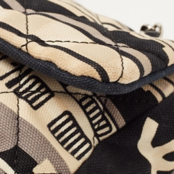 Pre Owned Chanel Black and White Canvas Le Train Shoulder Bag