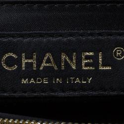 مملوكة مسبقًا حقيبة يد شانيل شوبر تايمليس صغيرة جلد كافيار مبطنة سوداء