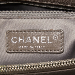 Pre Owned Chanel Grey Quilted Caviar Leather GST Shopper Tote