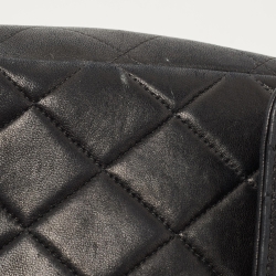 Pre Owned Chanel Black Quilted Lambskin Leather Jumbo Classic Single Flap Bag