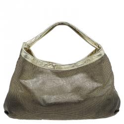 Pre Owned Chanel Gold/Black Leather Hollywood CC Hobo