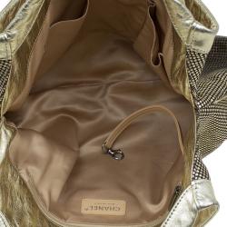 Pre Owned Chanel Gold/Black Leather Hollywood CC Hobo