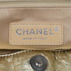 Pre Owned Chanel Gold/Black Leather Hollywood CC Hobo