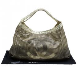 Pre Owned Chanel Gold/Black Leather Hollywood CC Hobo