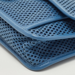 Pre Owned Chanel Blue Perforated Leather Up in the Air Flap Bag