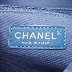 Pre Owned Chanel Blue Perforated Leather Up in the Air Flap Bag
