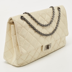 Chanel Ivory Aged Quilted Leather Reissue 2.55 Classic 227 Flap Bag