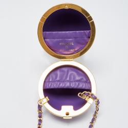 Pre Owned Chanel Purple Quilted Leather Paris-Le19M Coco Sphere Minaudiere Bag