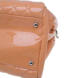 Pre Owned Chanel Cantaloupe Patent Leather Large Mademoiselle Bag