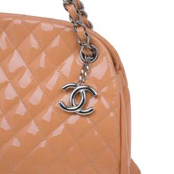 Pre Owned Chanel Cantaloupe Patent Leather Large Mademoiselle Bag