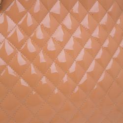 Pre Owned Chanel Cantaloupe Patent Leather Large Mademoiselle Bag