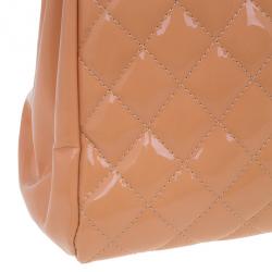 Pre Owned Chanel Cantaloupe Patent Leather Large Mademoiselle Bag