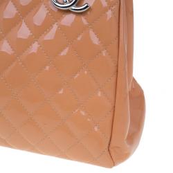 Pre Owned Chanel Cantaloupe Patent Leather Large Mademoiselle Bag