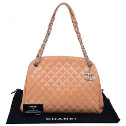 Pre Owned Chanel Cantaloupe Patent Leather Large Mademoiselle Bag