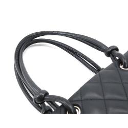 Pre Owned Chanel Black Leather Small Cambon Ligne Tote Bag
