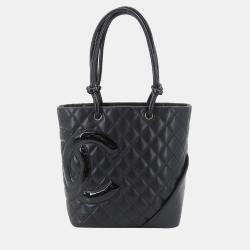 Chanel Pink/Black Quilted Leather Cambon Ligne Bowler Tote Bag - Yoogi's  Closet