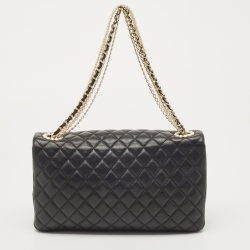 Pre Owned Chanel Black Quilted Leather Medium Westminster Pearl Single Flap Bag