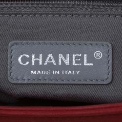 Pre Owned Chanel Red Diamond Stitch Leather Mini Flap Bag