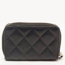مملوكة مسبقًا Chanel Black Quilted Caviar Leather Classic Zipped Coin Purse