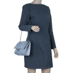 Pre Owned Chanel White Python 2.55 Reissue 226 Flap Bag